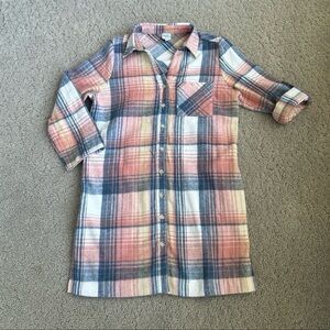Cozy Co Brushed Flannel Plaid Shacket Long-Lined Layering Jacket Women’s XS EUC